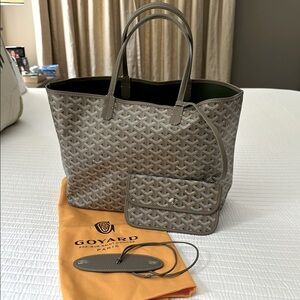 Goyard Classic Gray Tote with Matching Pouch